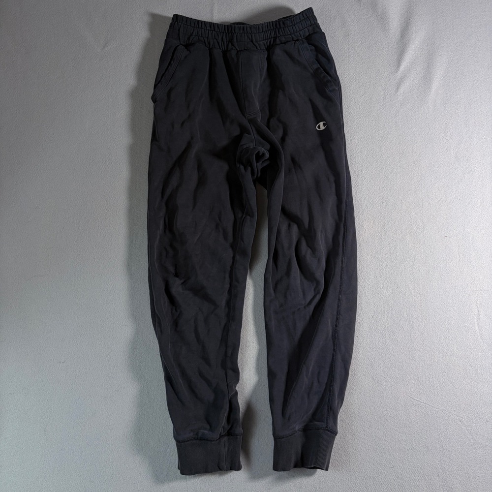 Champion Originals Mens Black Jogger Sweatpants Small Fleece Lined Pockets